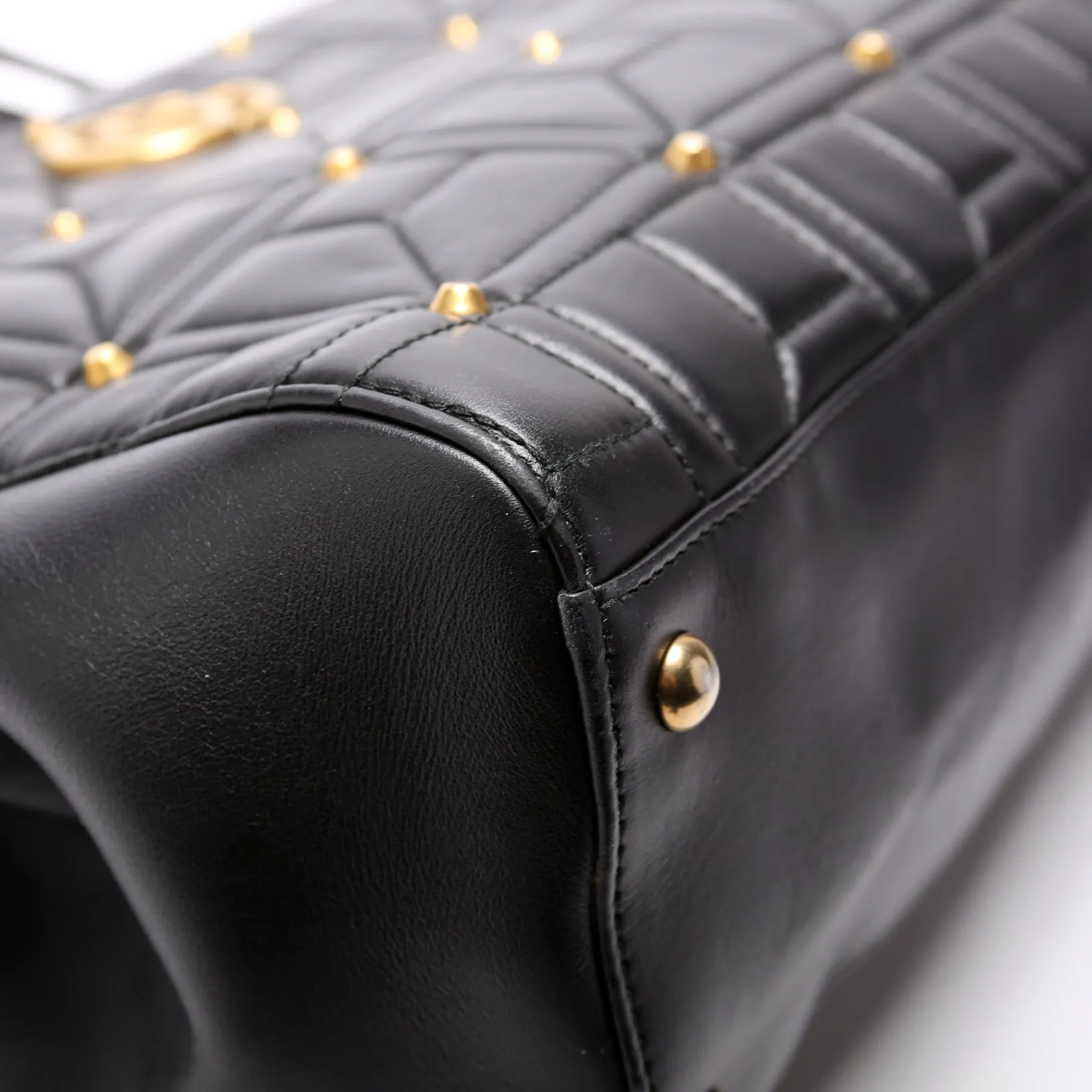 443505 Marmont Studded Top Handle Black