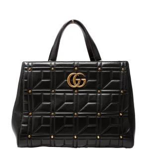 443505 Marmont Studded Top Handle Black