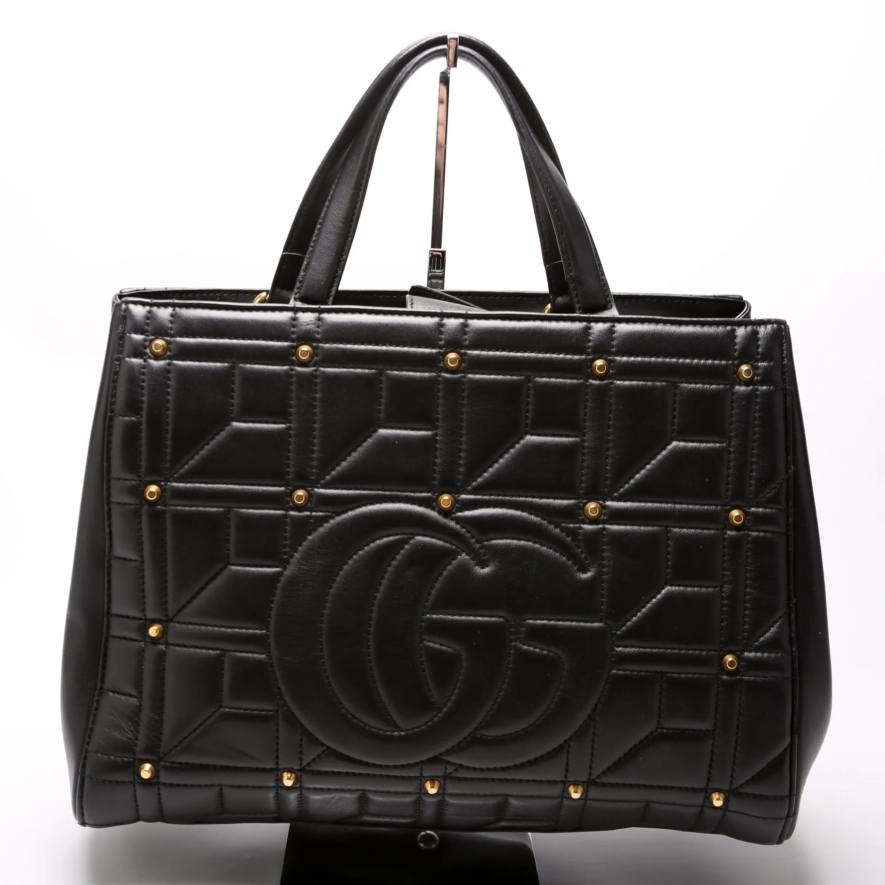 443505 Marmont Studded Top Handle Black