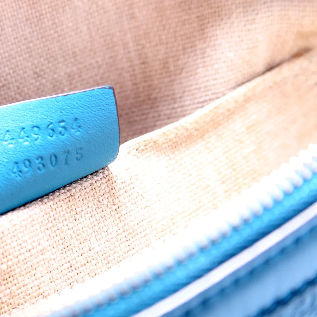 449654 Mini Dome Micro Guccissima Teal