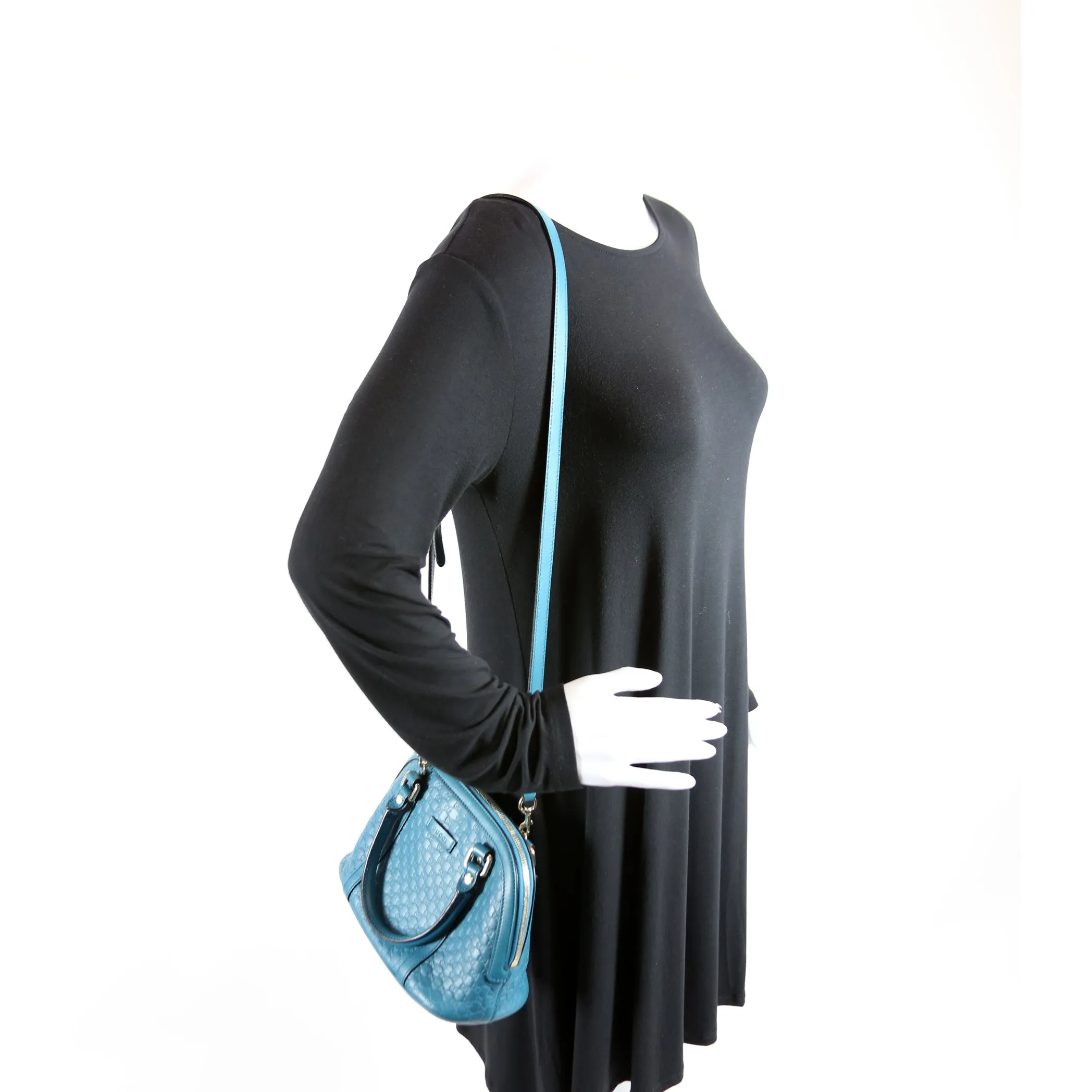 449654 Mini Dome Micro Guccissima Teal