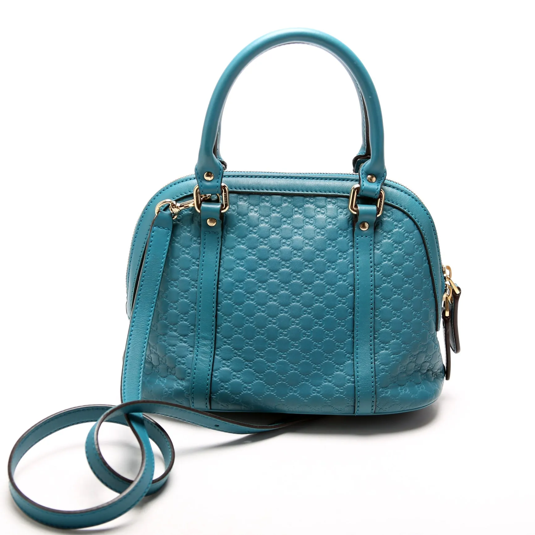 449654 Mini Dome Micro Guccissima Teal