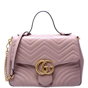 498109 Marmont Top Handle Medium Tan