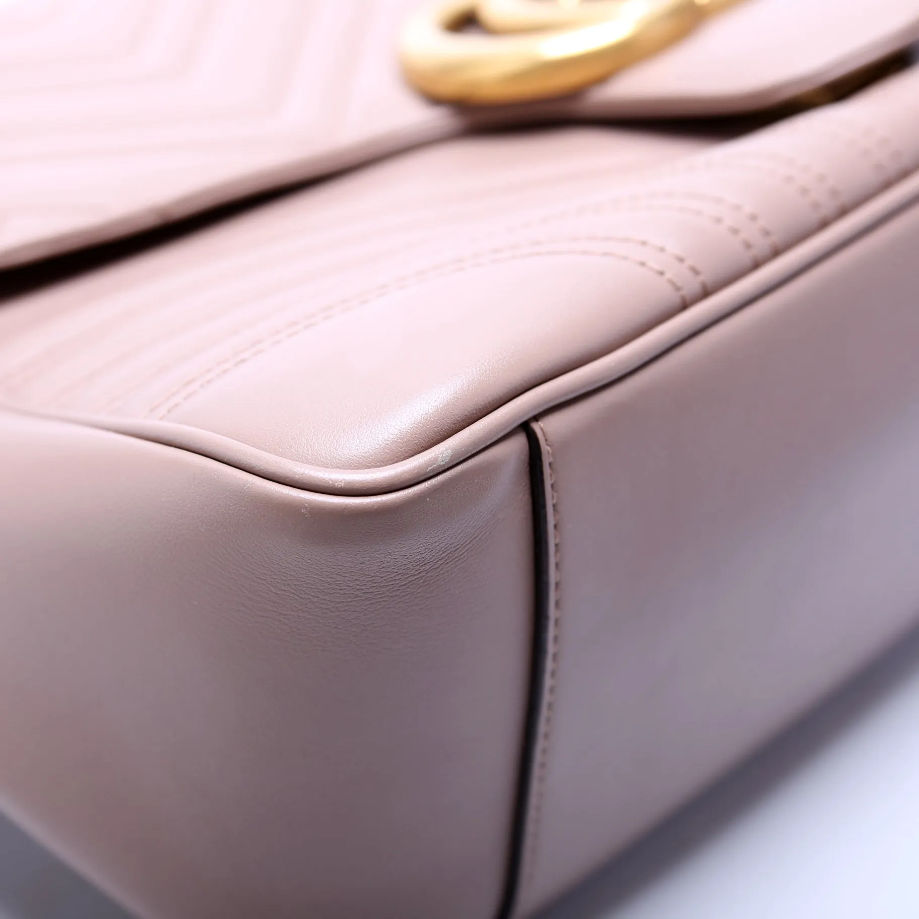 498109 Marmont Top Handle Medium Tan