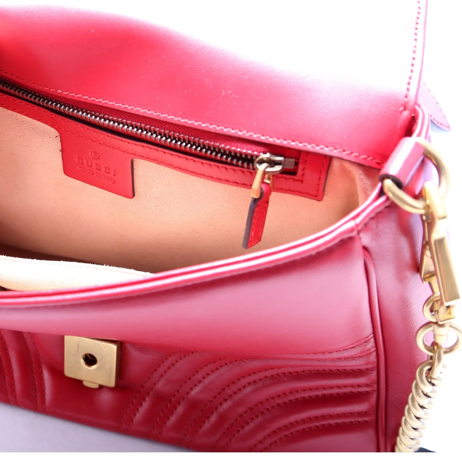498110 GG Marmont Small Top Handle Red
