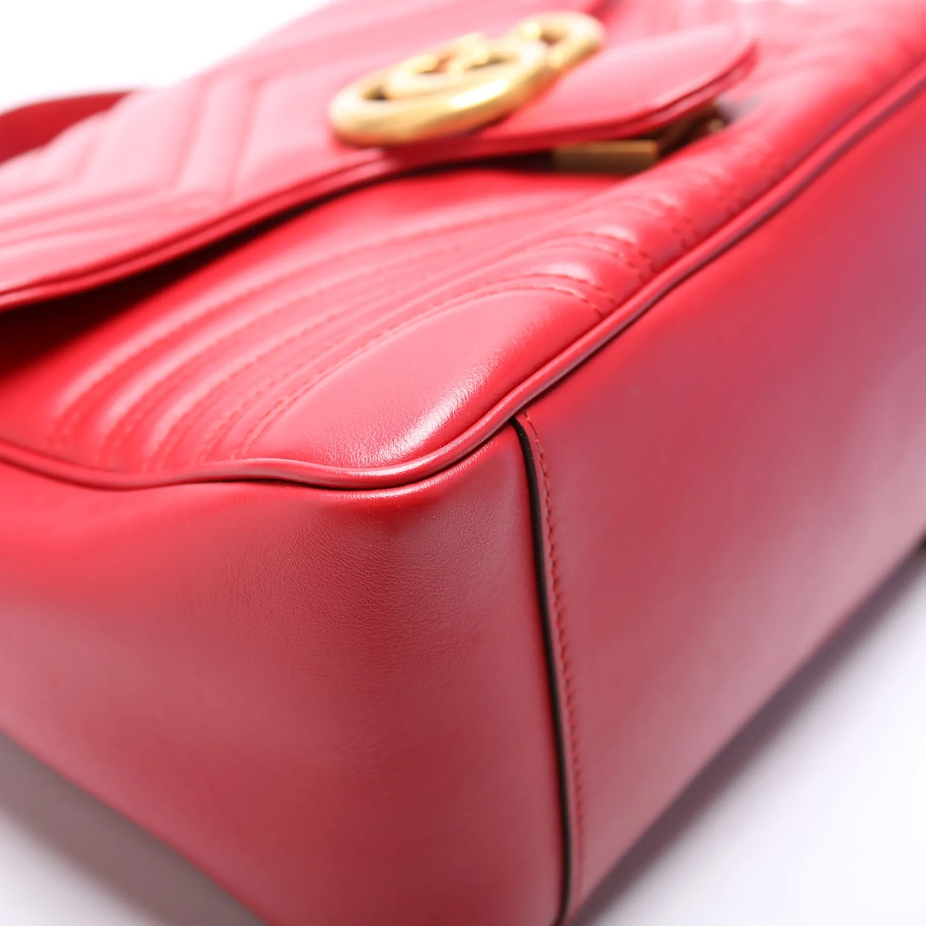 498110 GG Marmont Small Top Handle Red