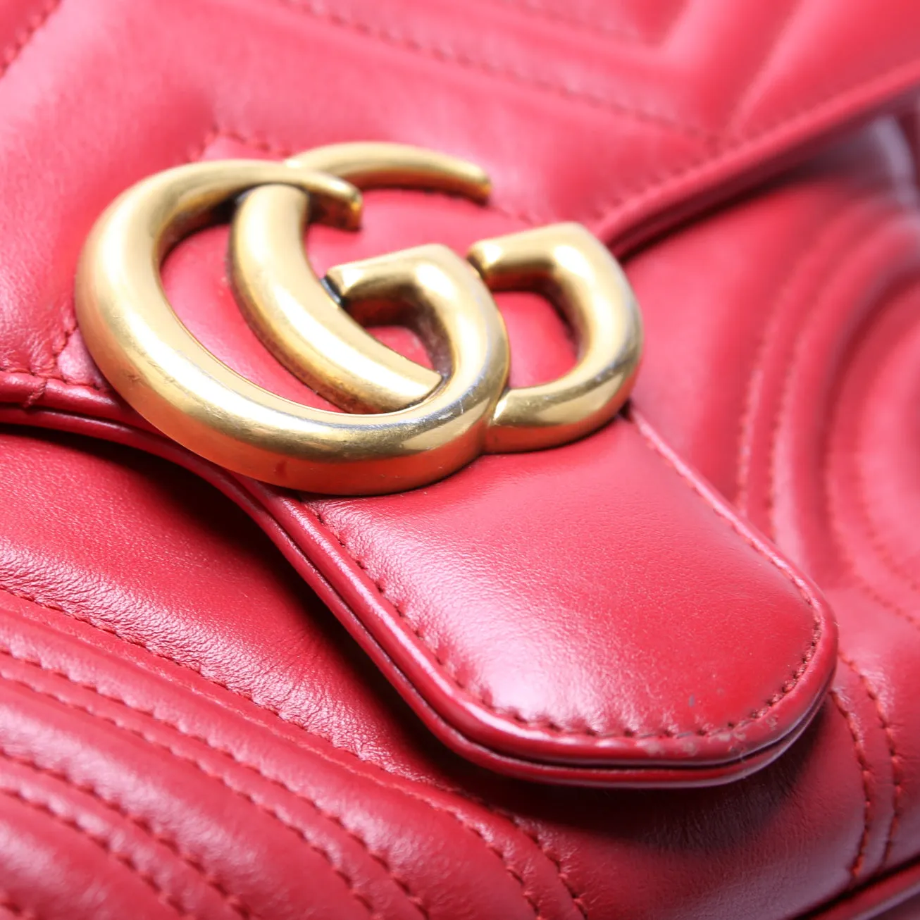498110 GG Marmont Small Top Handle Red