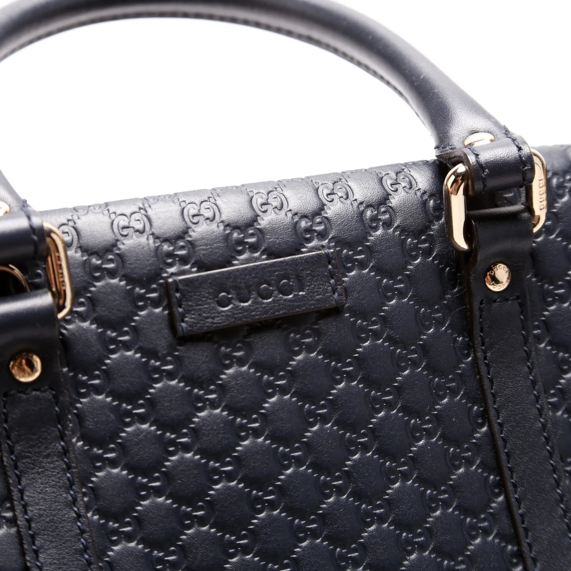 510286 Micro Guccissima Small Crossbody Navy