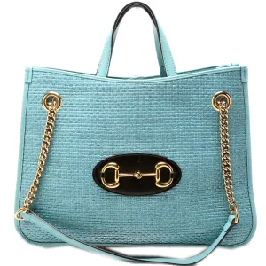 621144 1955 Horsebit Raffia Large Tote