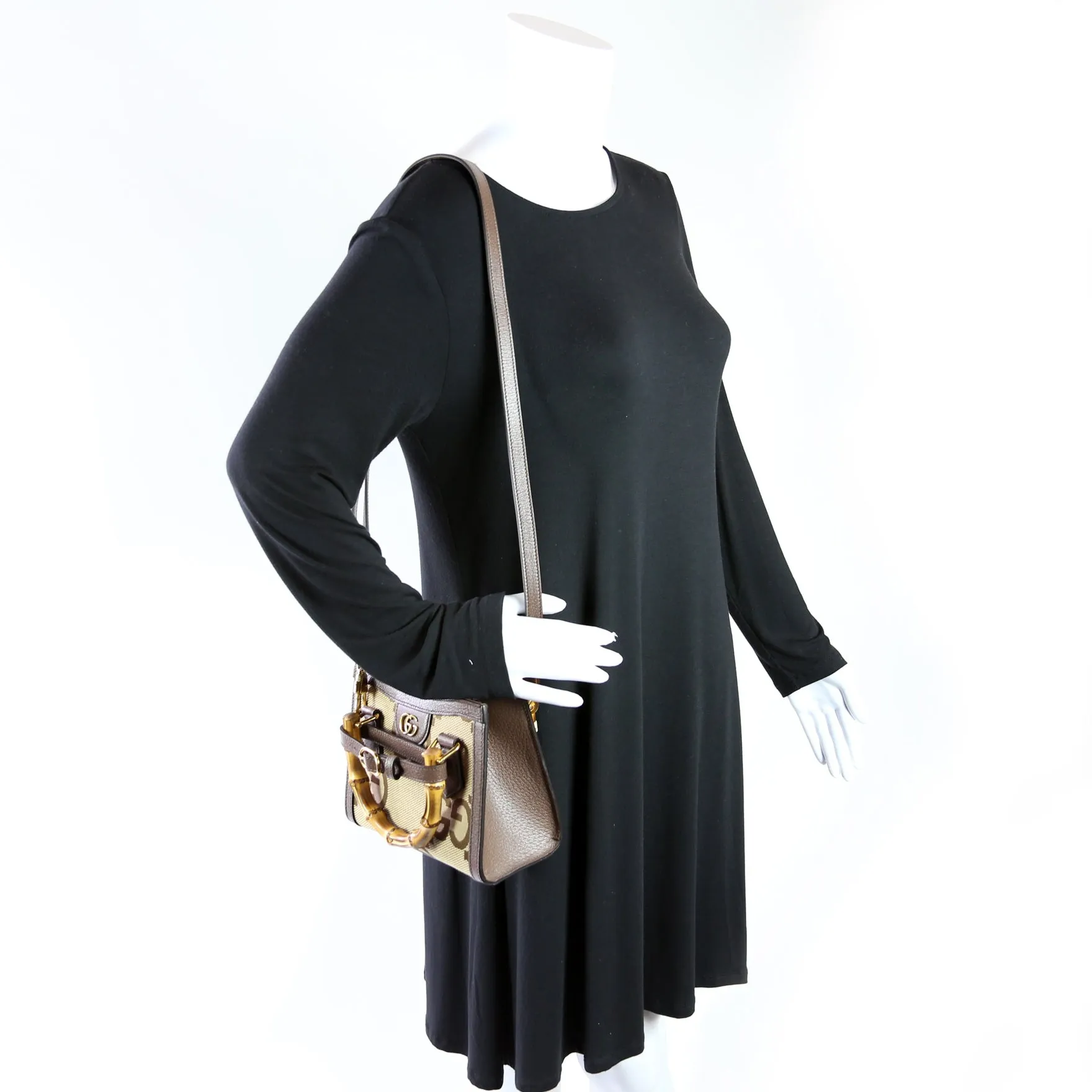 655661 Jumbo GG Canvas Diana Mini Tote Bag