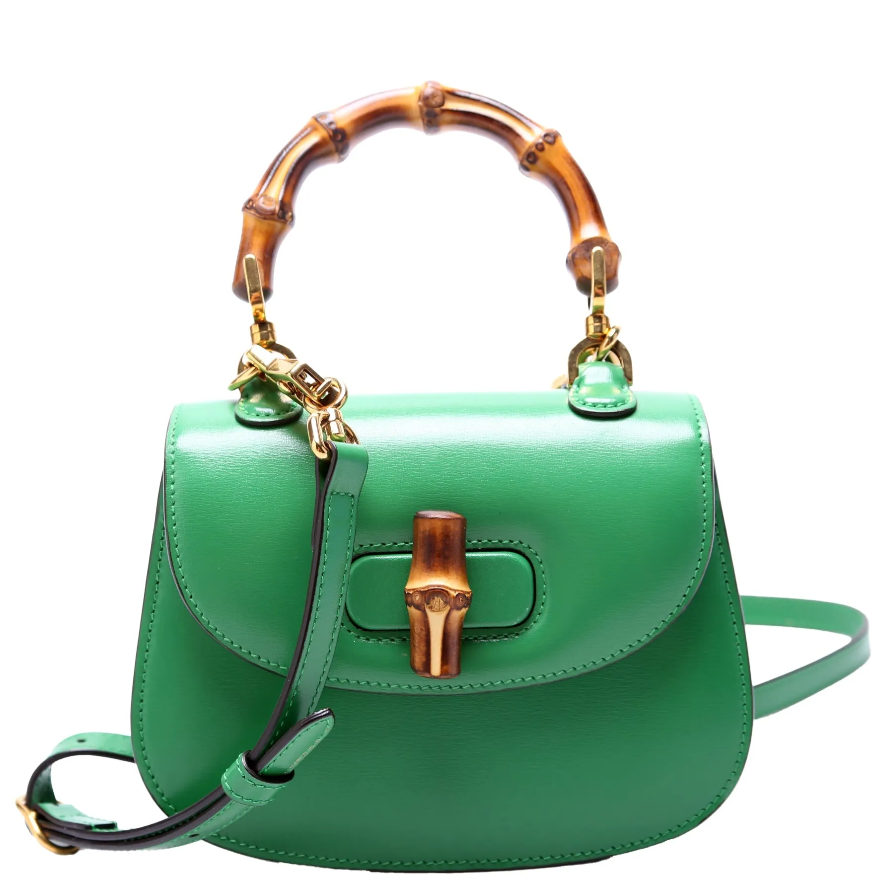 686864 1947 Bamboo Mini Top Handle Bag Green