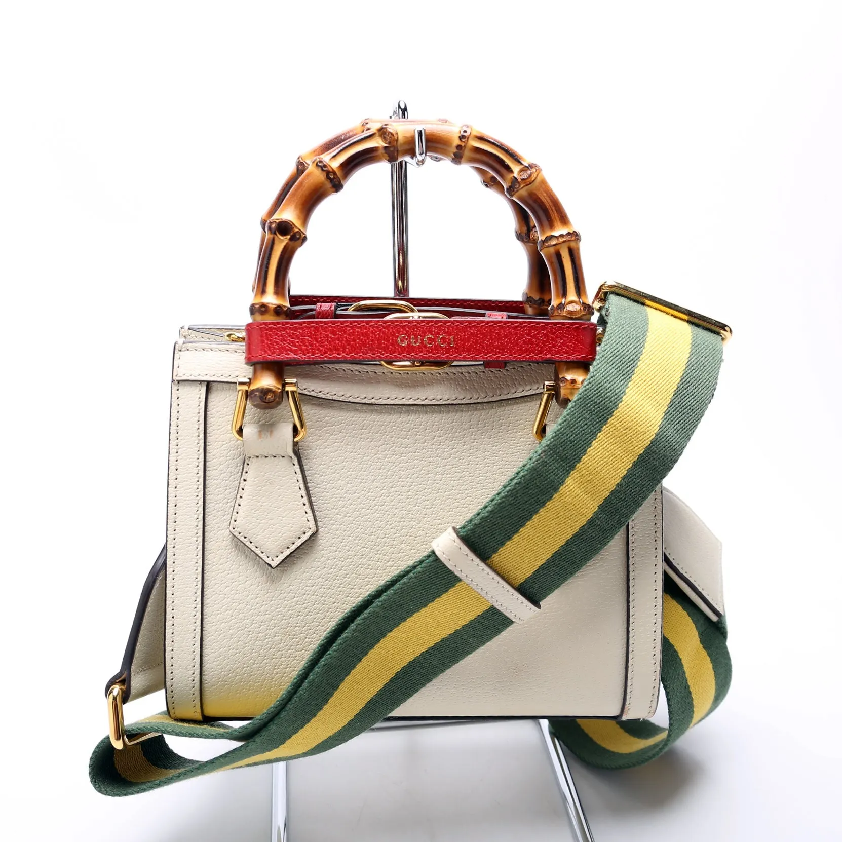 702732 Diana Mini Tote Cuir White