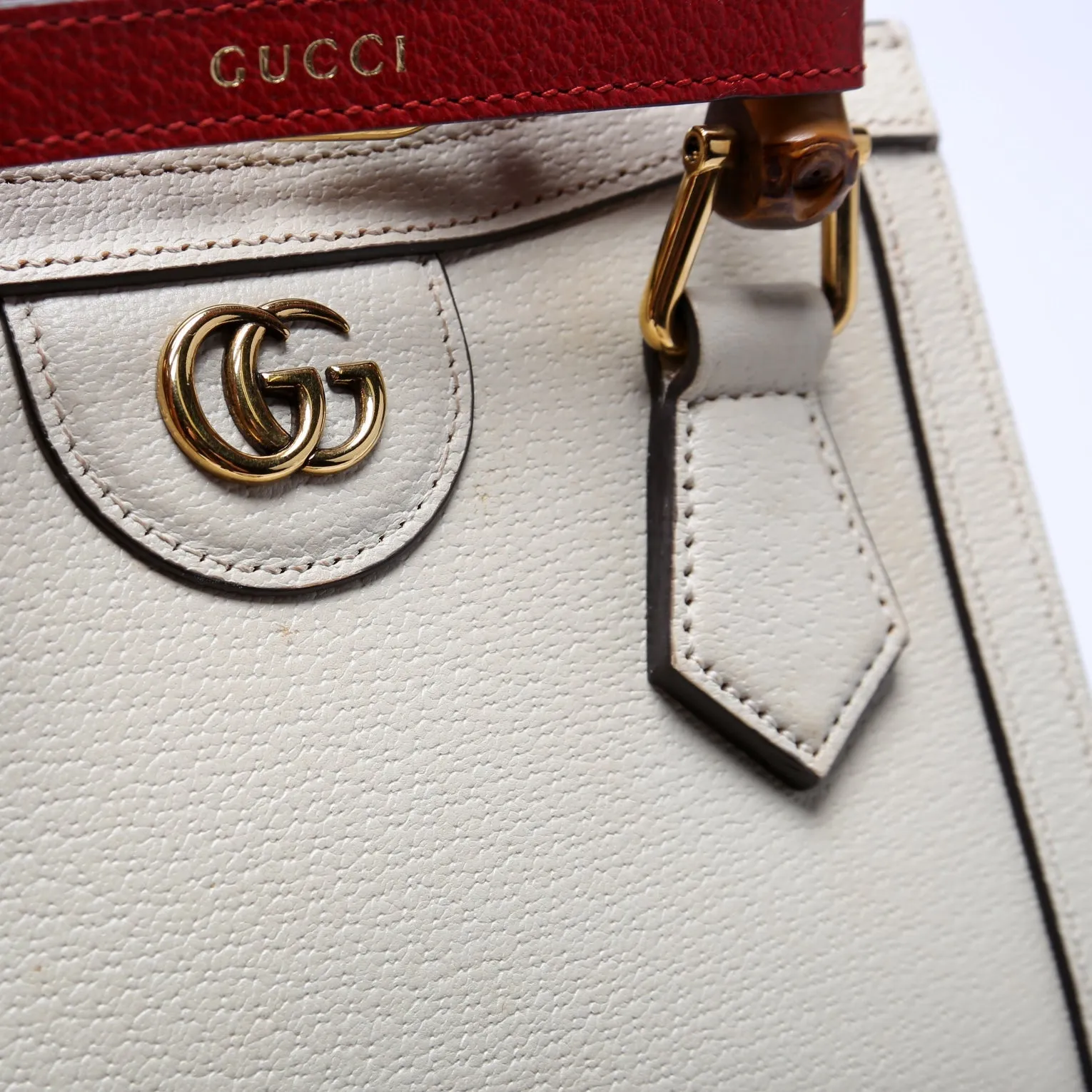 702732 Diana Mini Tote Cuir White