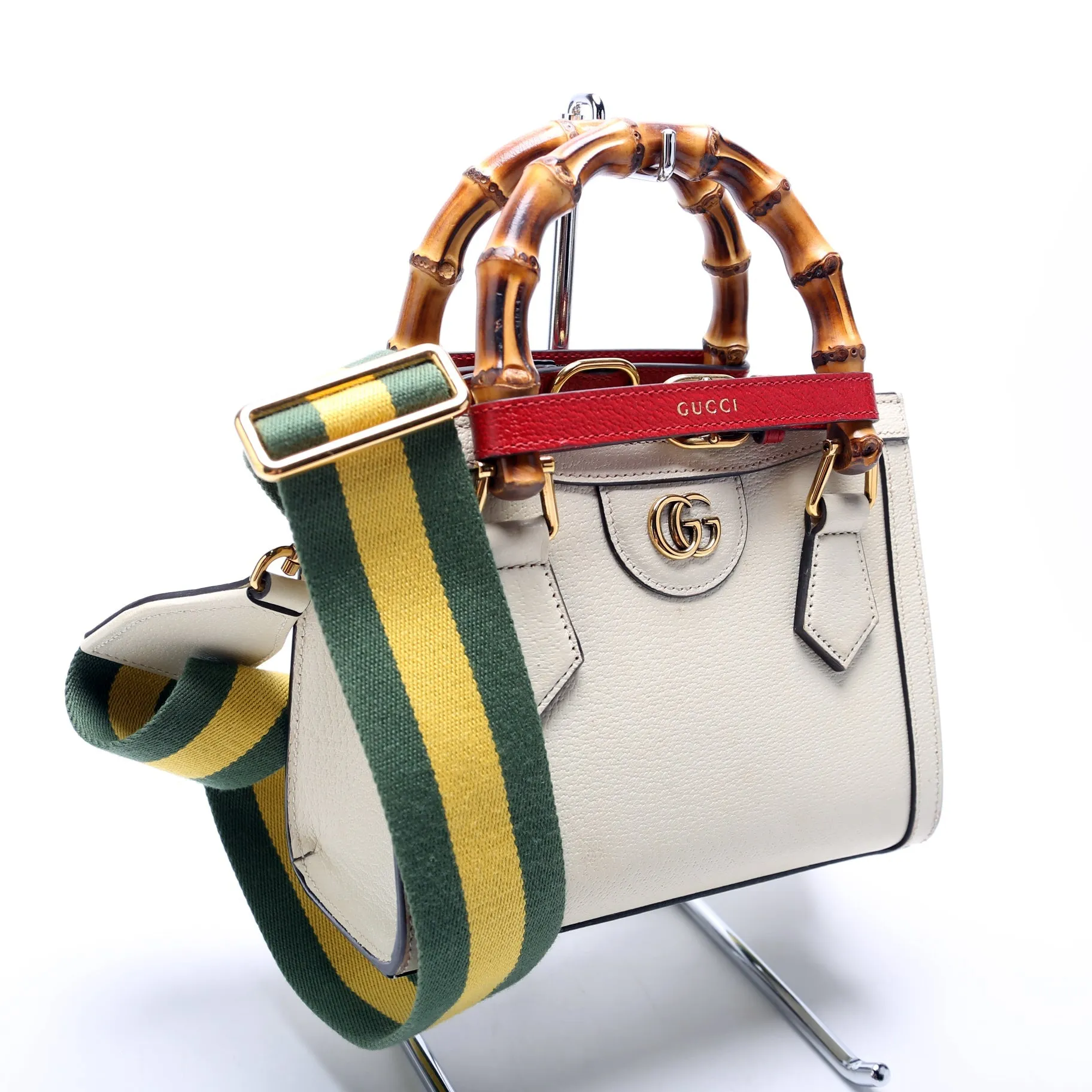 702732 Diana Mini Tote Cuir White