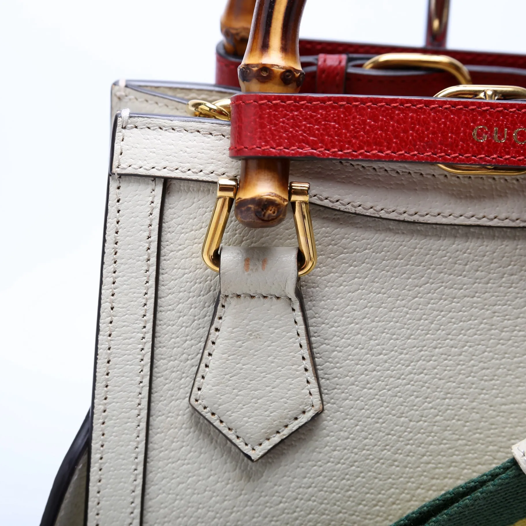 702732 Diana Mini Tote Cuir White