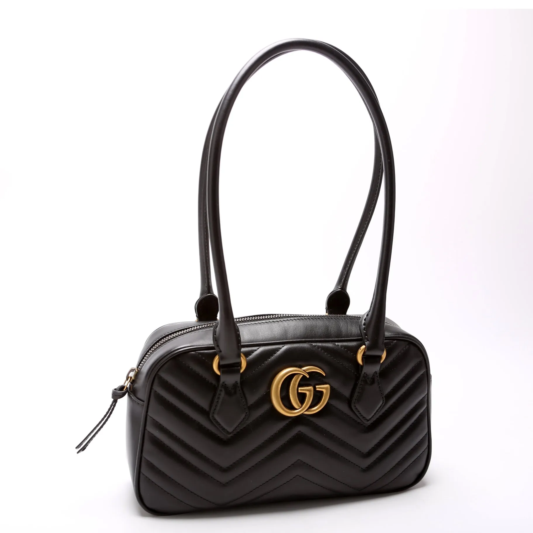 795199 GG Marmont Small Top Handle Bag Black