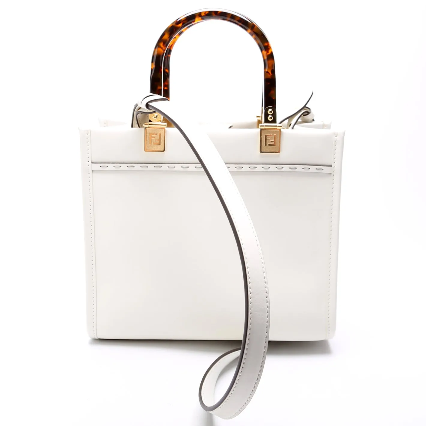 8BH394 Sunshine Shopper Small Leather White