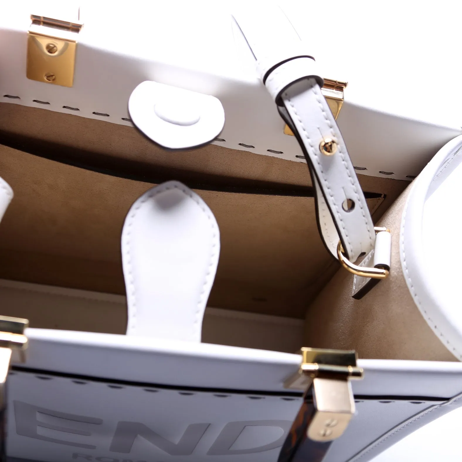 8BH394 Sunshine Shopper Small Leather White
