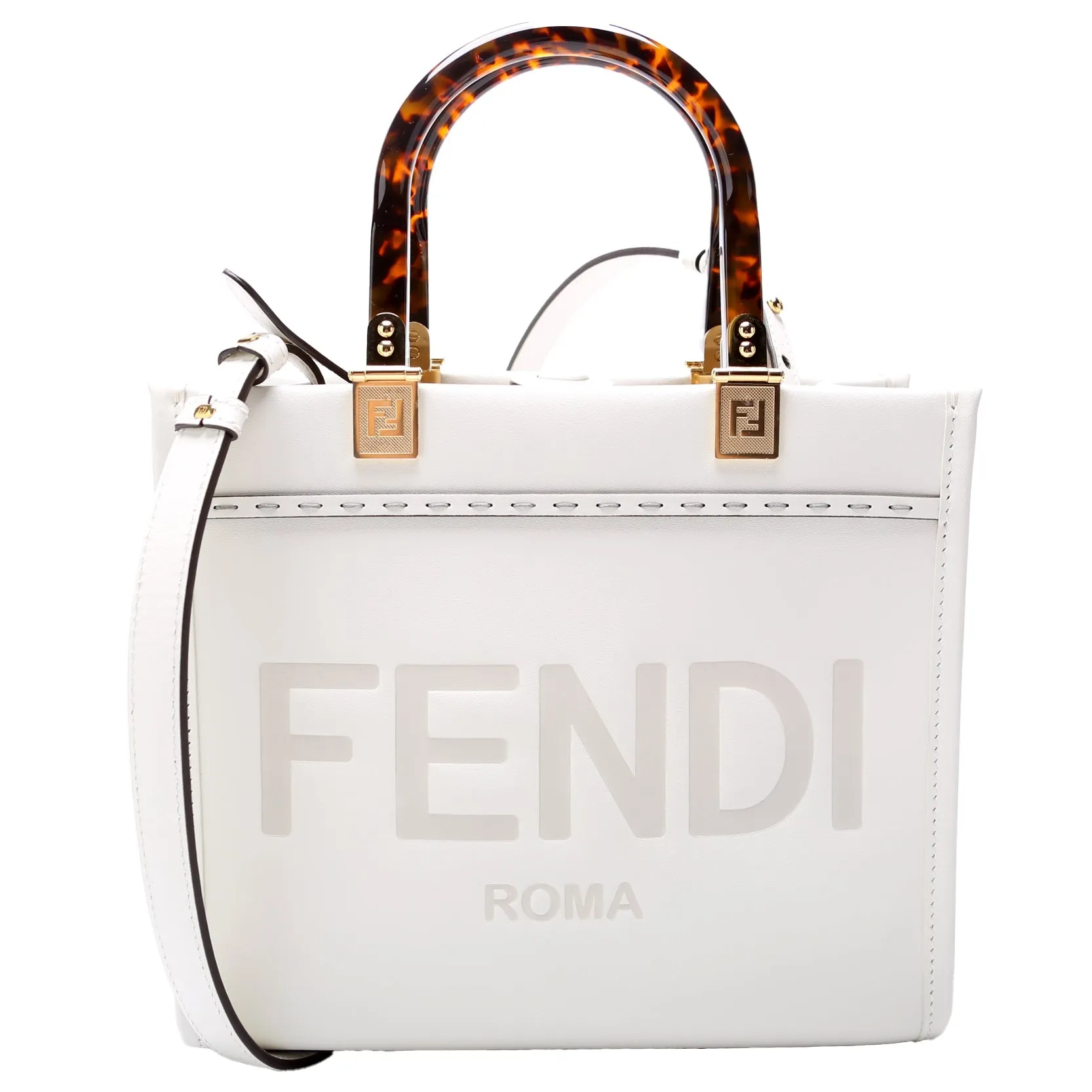8BH394 Sunshine Shopper Small Leather White