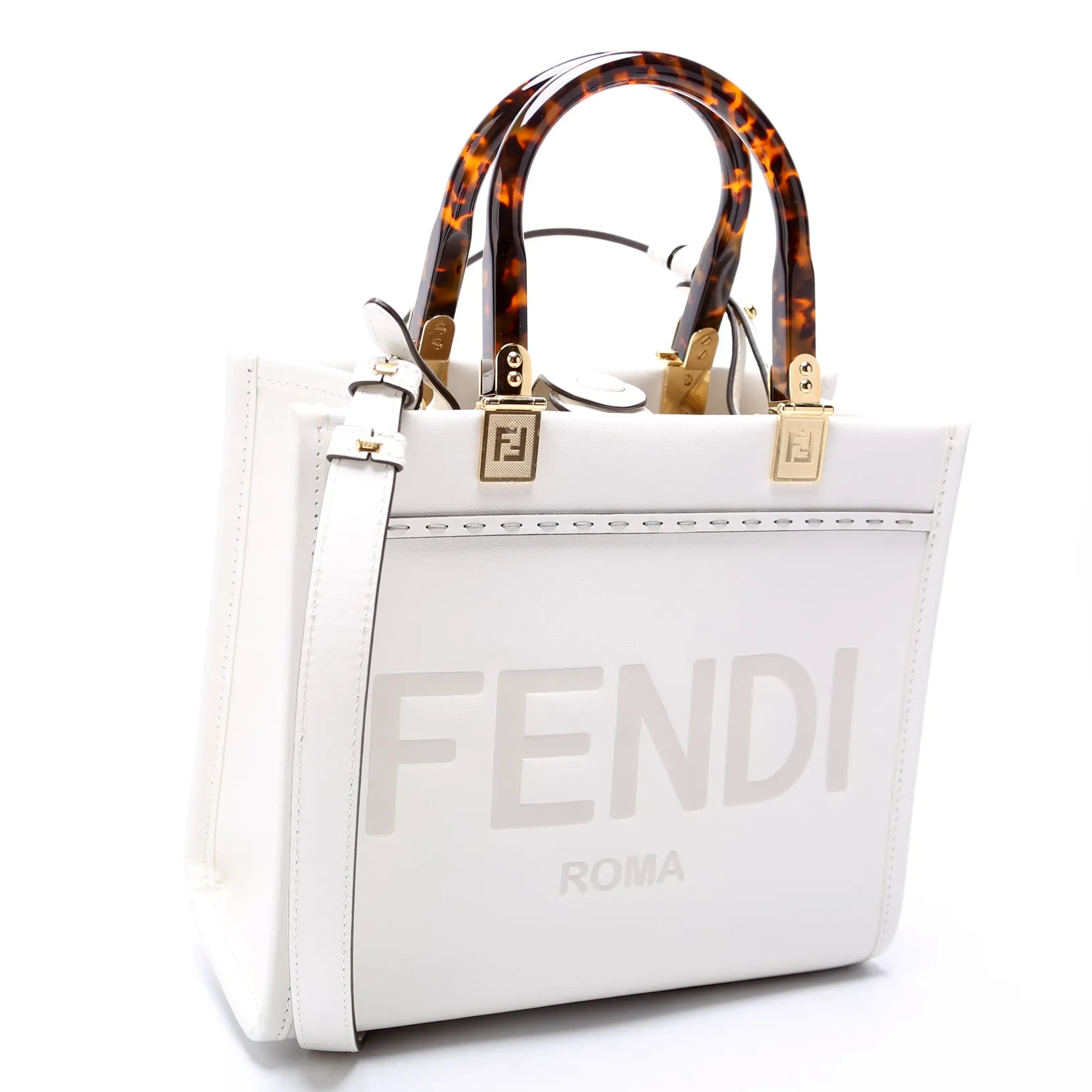 8BH394 Sunshine Shopper Small Leather White