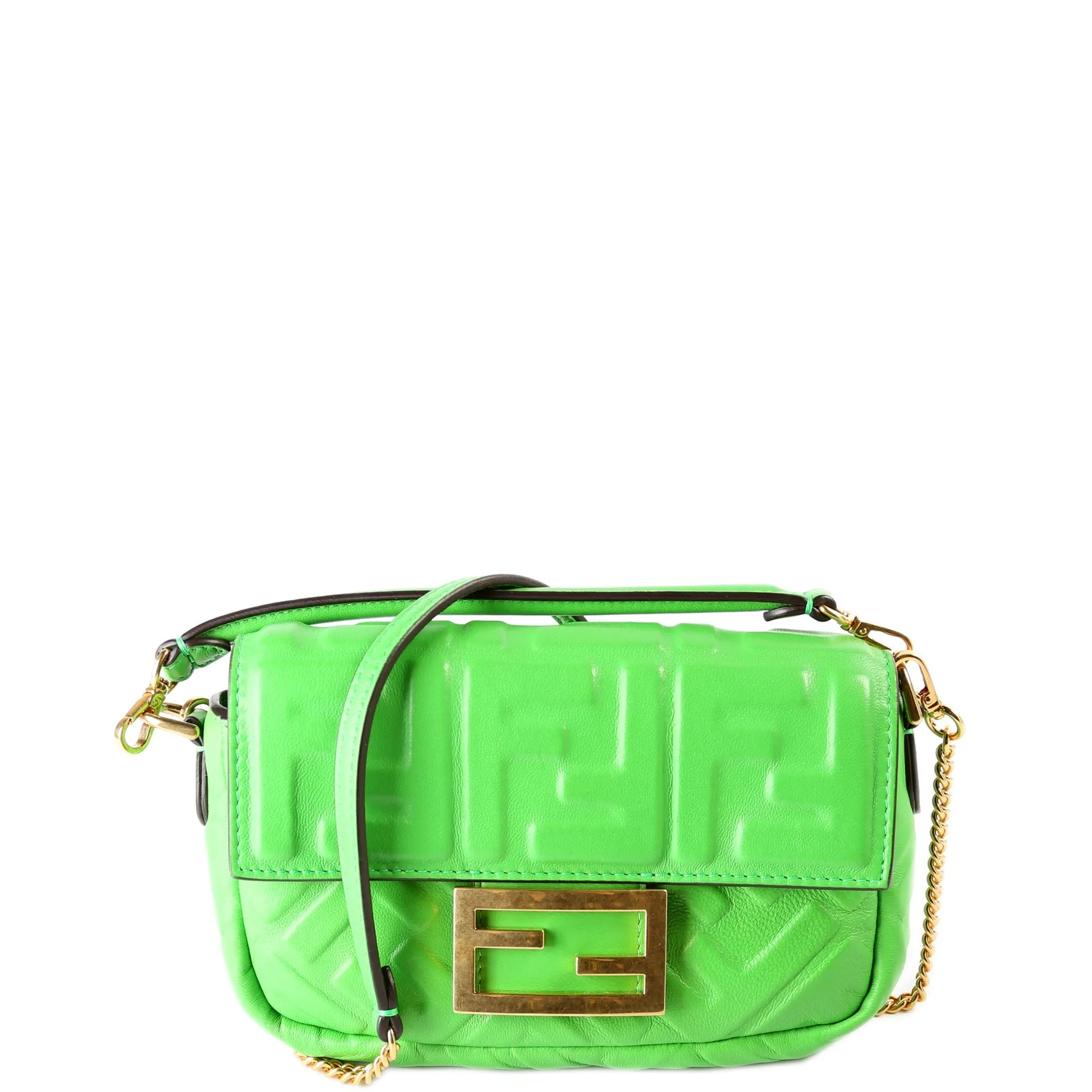 8BS017 FF 1974 Leather Mini Baguette