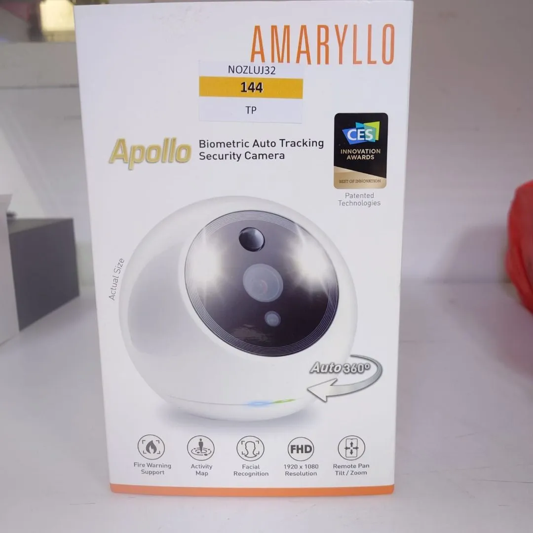 Amaryllo ACR1501R12WHay Apollo Biometric 360 Auto Tracking PTZ Wi-Fi Security Camera, White