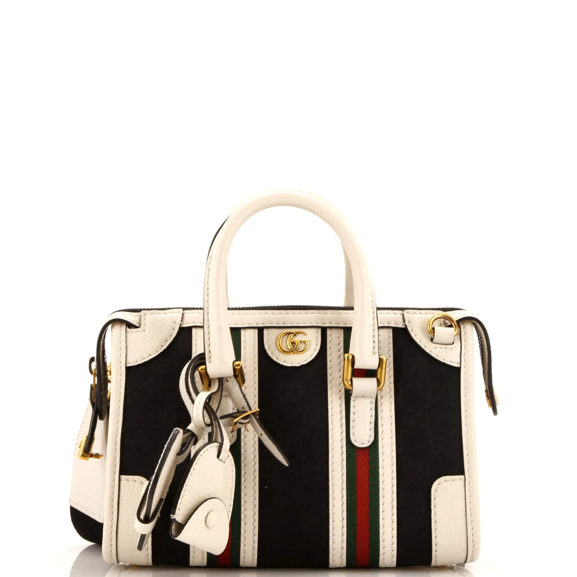 Bauletto Top Handle Bag GG Canvas and Leather Small