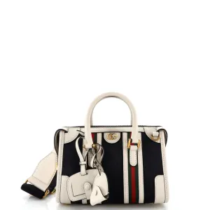 Bauletto Top Handle Bag GG Canvas and Leather Small