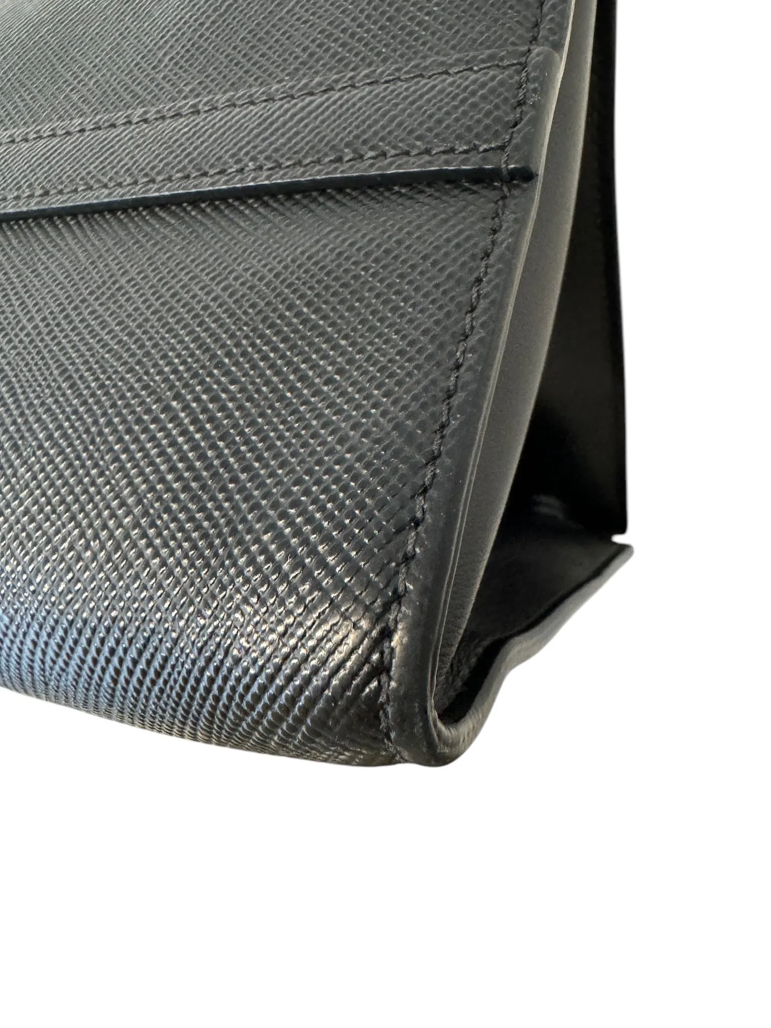 Black Saffiano Medium Monochrome Top Handle Tote