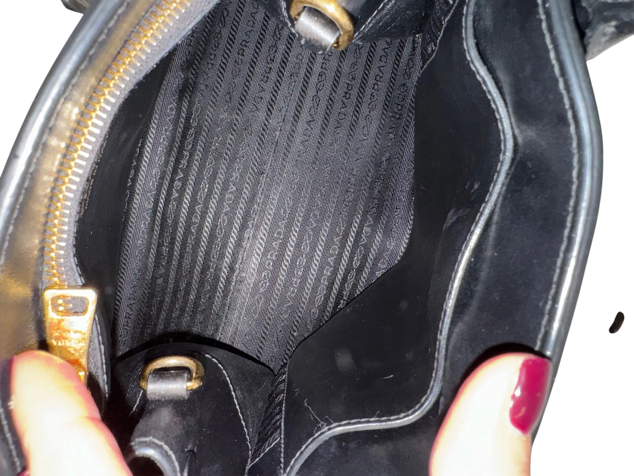 Black Saffiano Medium Monochrome Top Handle Tote
