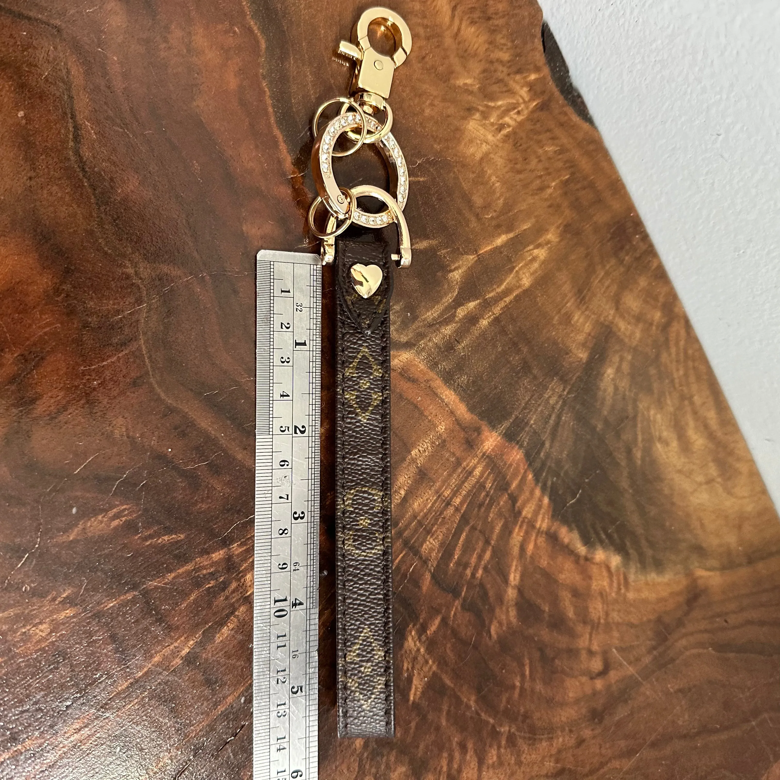 Blingy LV Monogram Wristlet Keychain