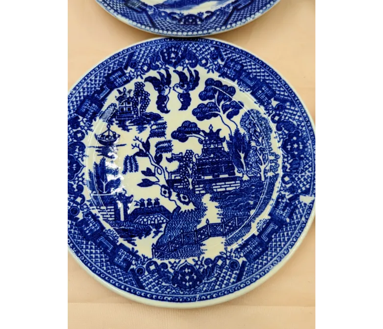 Blue Willow Dessert Set & Hair Pin Holder