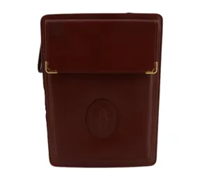 Cartier Must De Cartier Burgundy Brown Colour Leather Clutch Bag