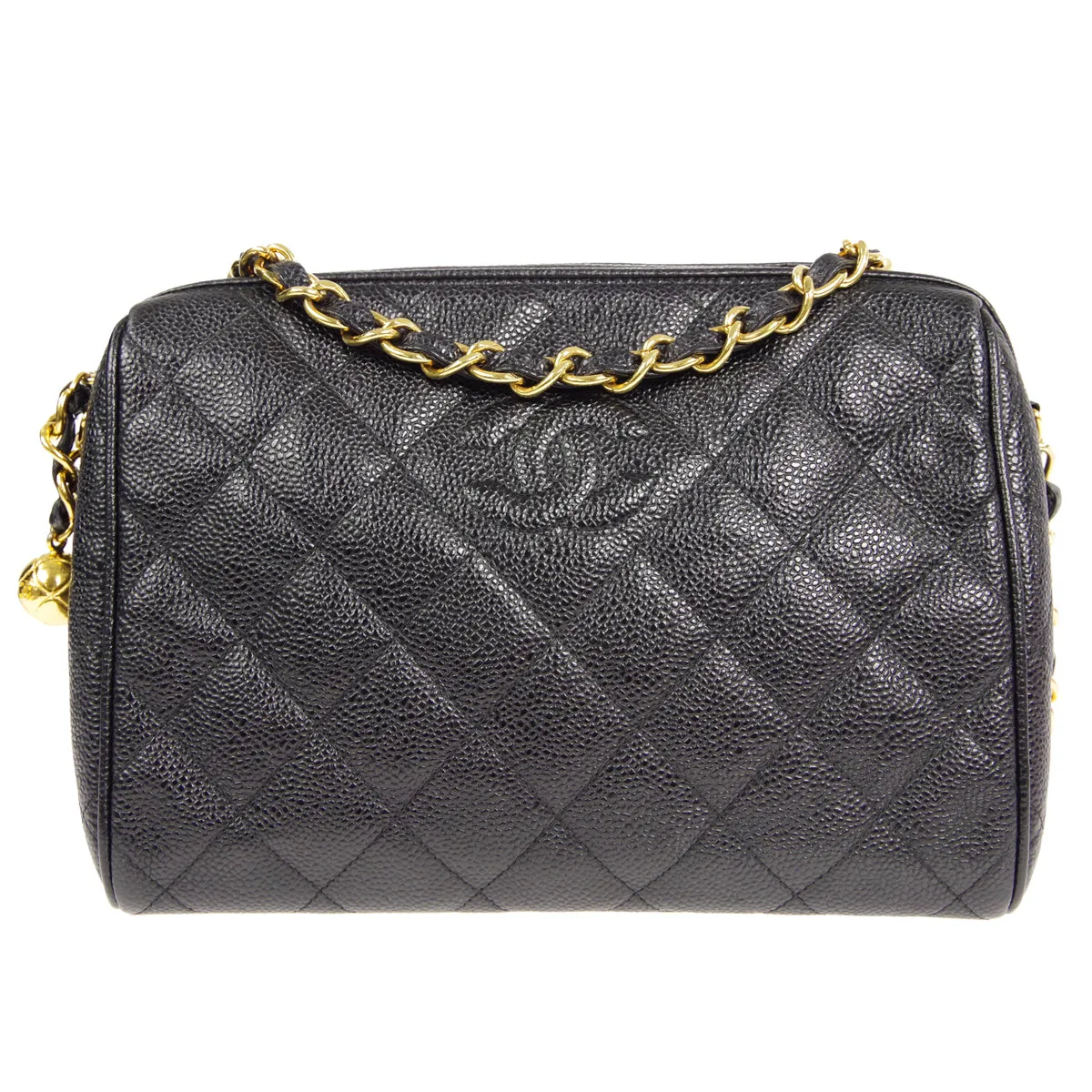 CHANEL 1993-1996 Camera Bag Medium Black Caviar