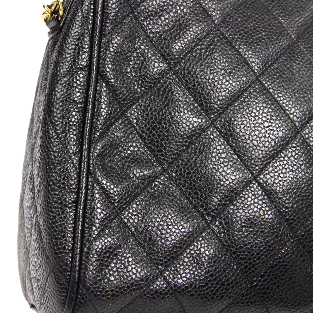 CHANEL 1993-1996 Camera Bag Medium Black Caviar