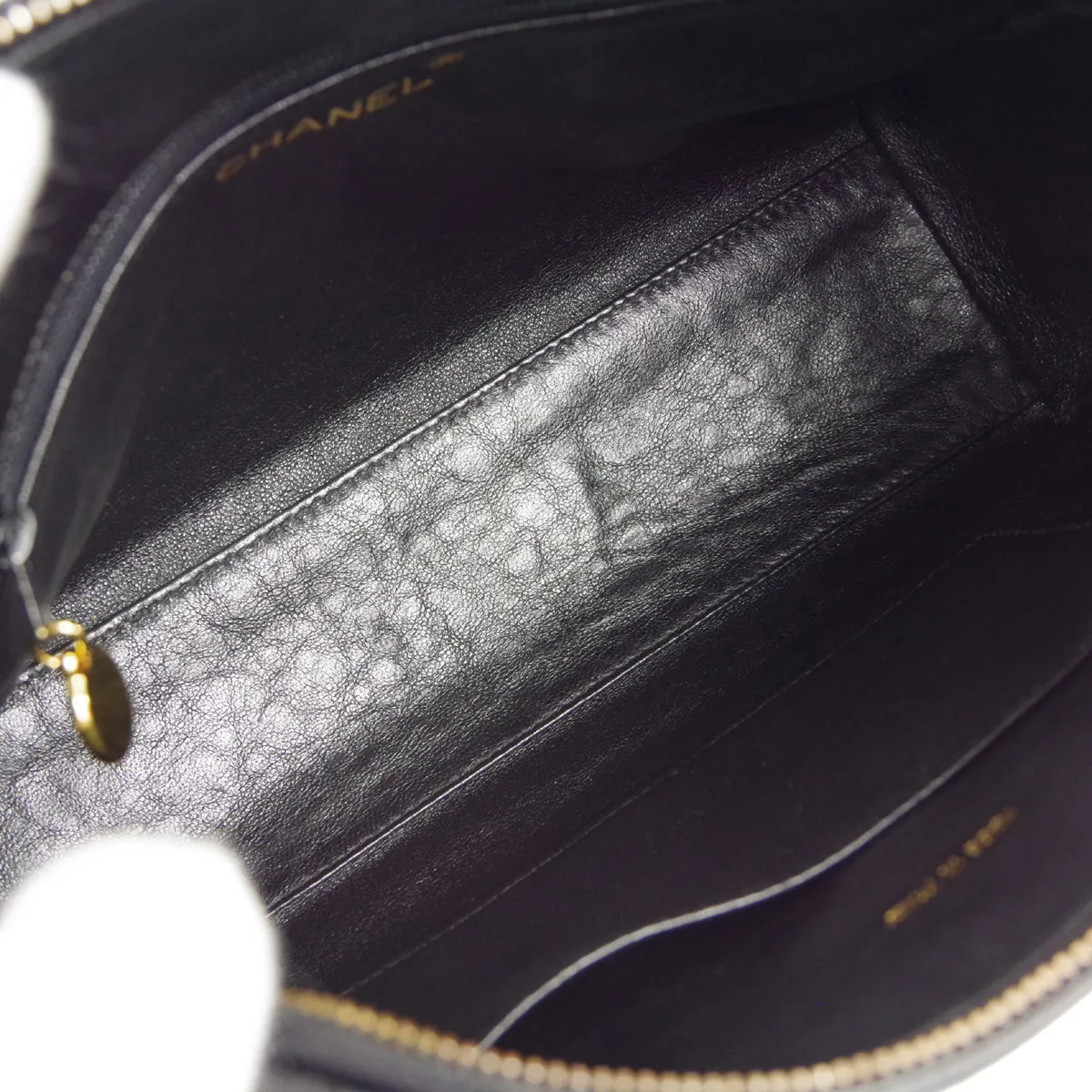 CHANEL 1993-1996 Camera Bag Medium Black Caviar