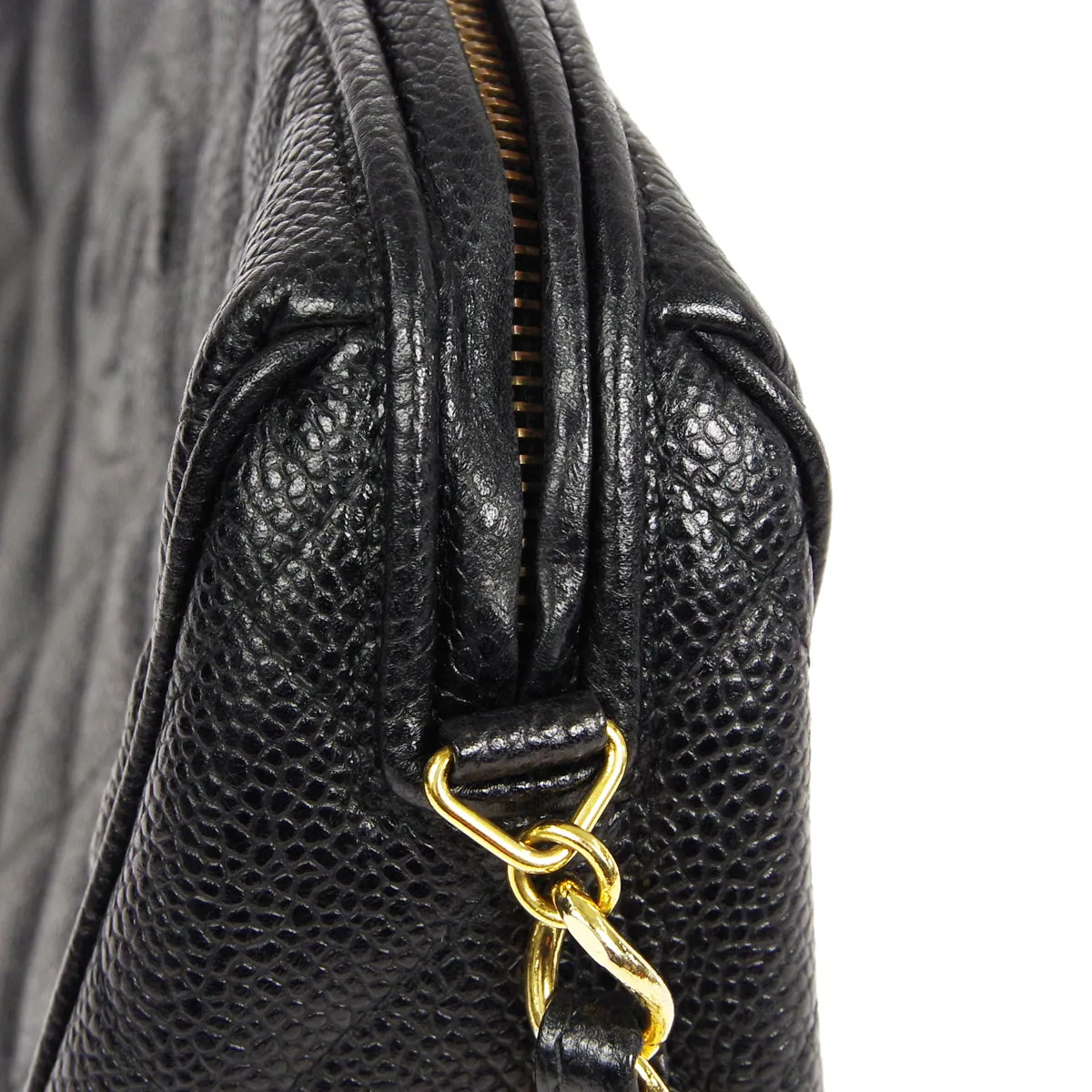 CHANEL 1993-1996 Camera Bag Medium Black Caviar