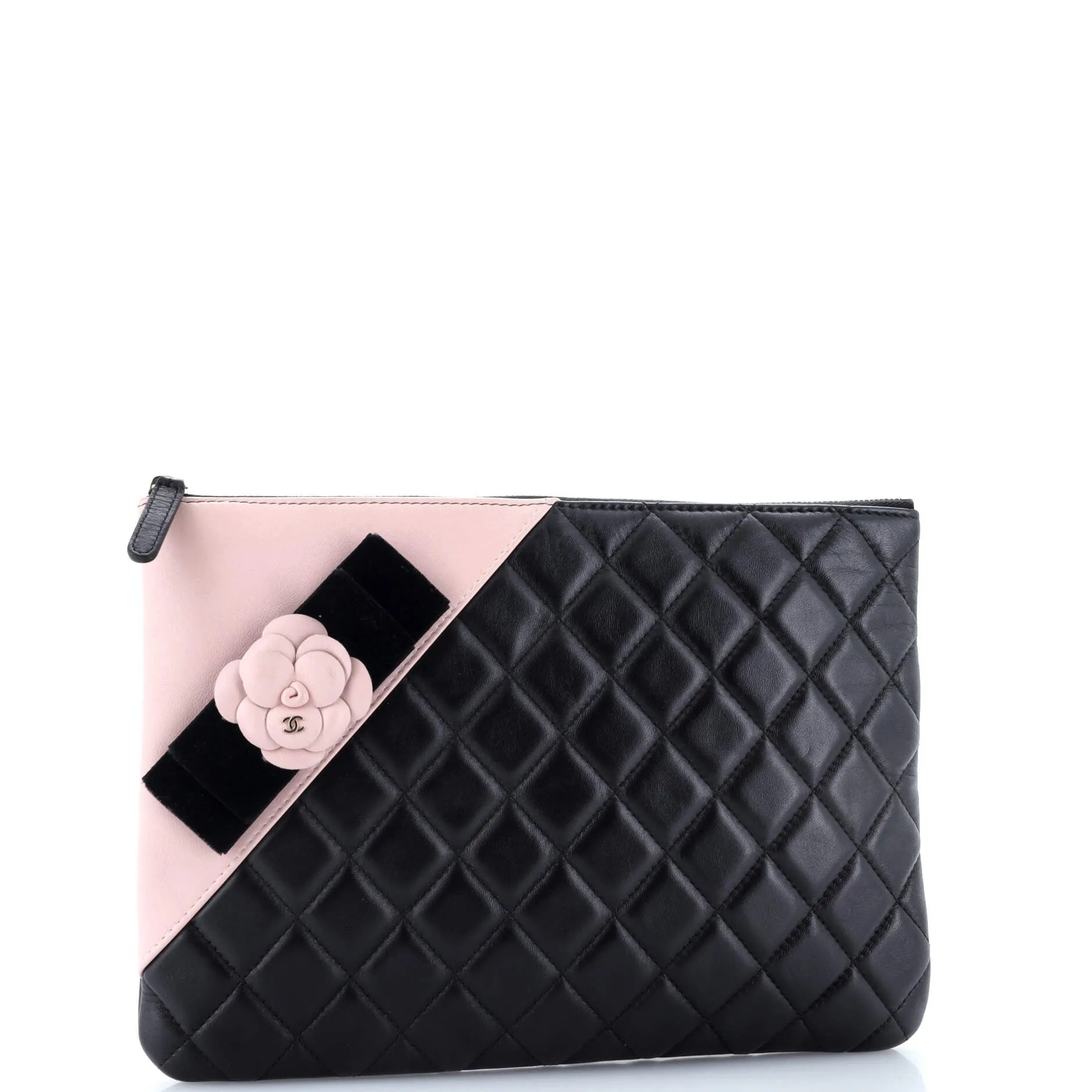 Chanel Camellia O Case Clutch Quilted