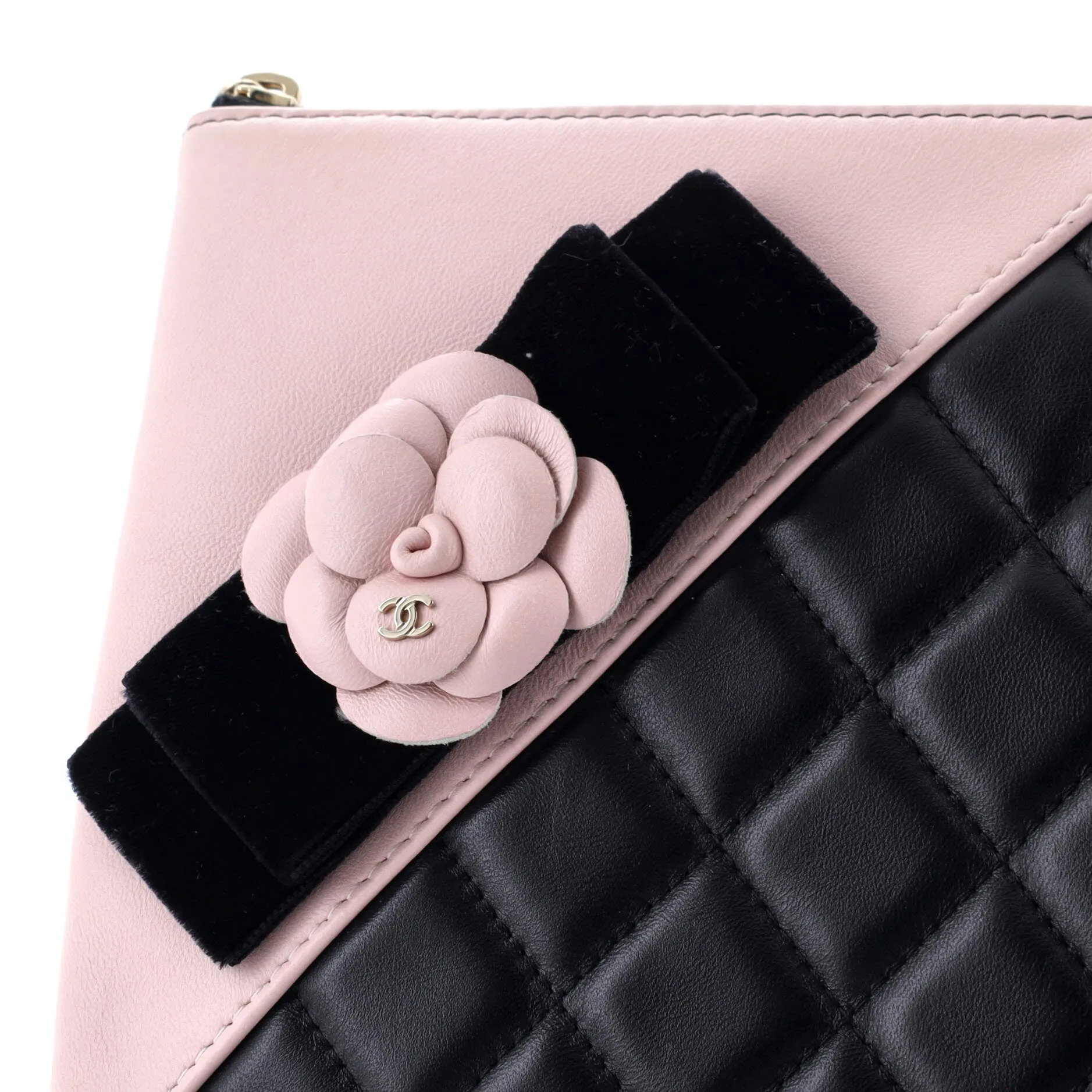 Chanel Camellia O Case Clutch Quilted