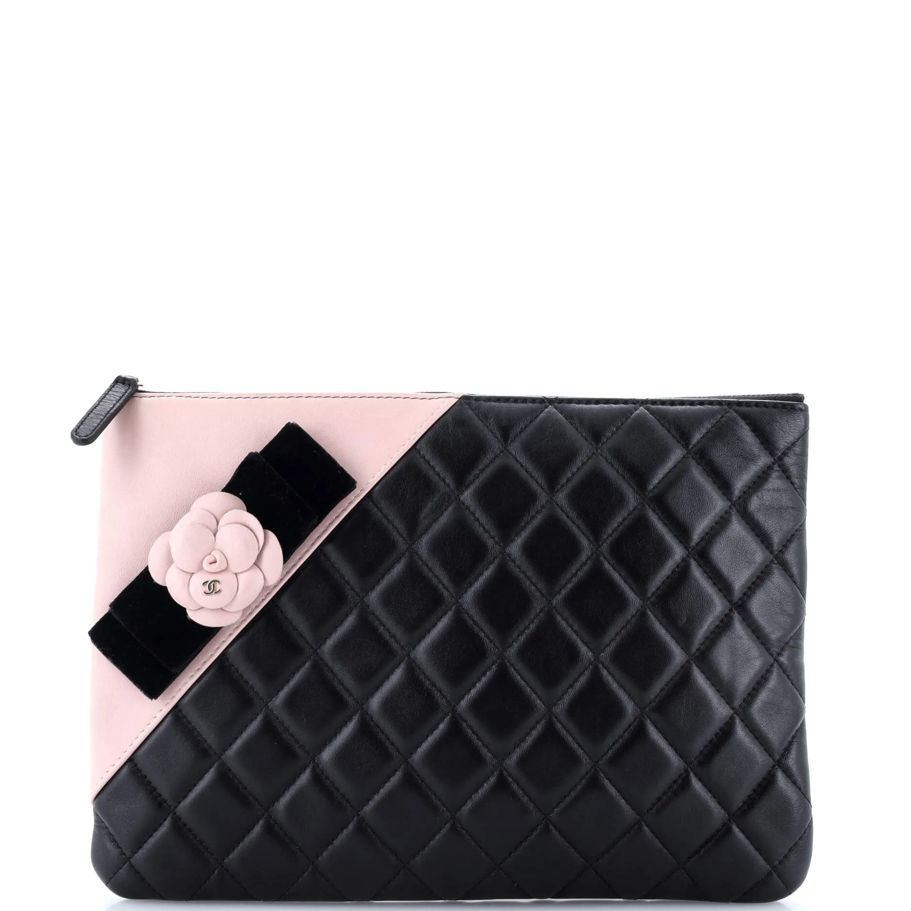 Chanel Camellia O Case Clutch Quilted