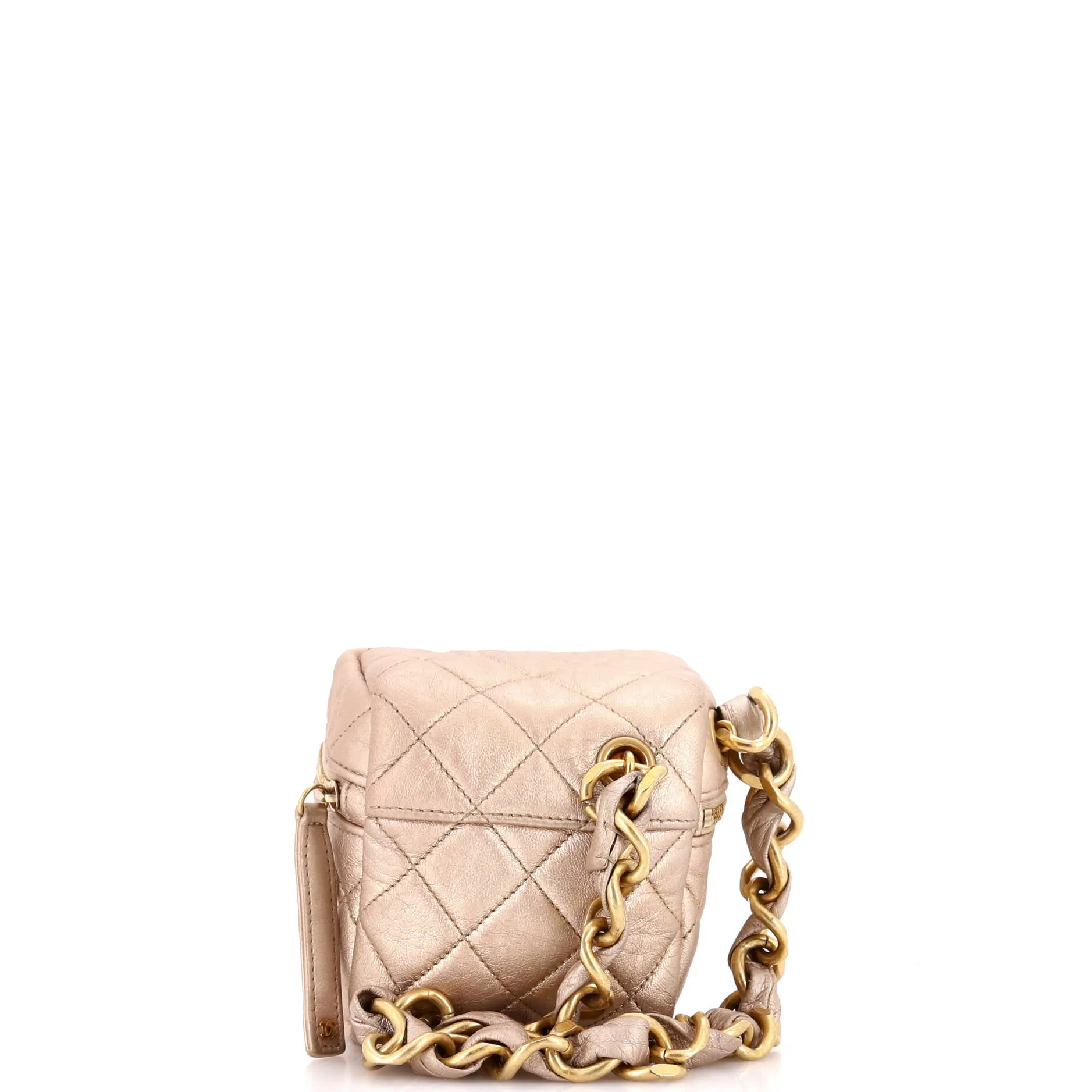 Chanel Cc Cube Zip Clutch With Chain