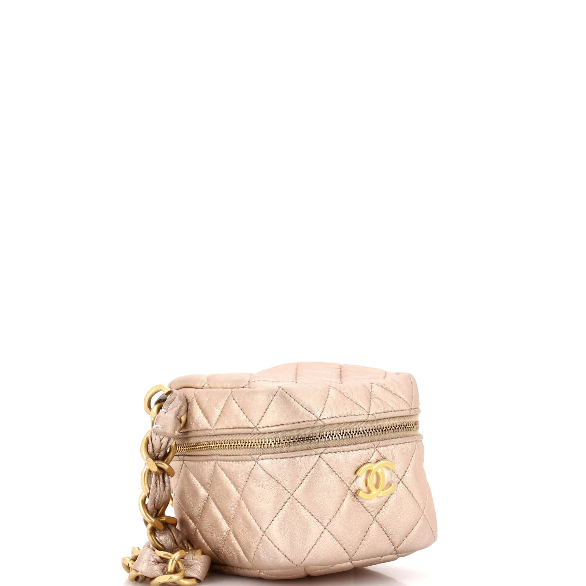 Chanel Cc Cube Zip Clutch With Chain