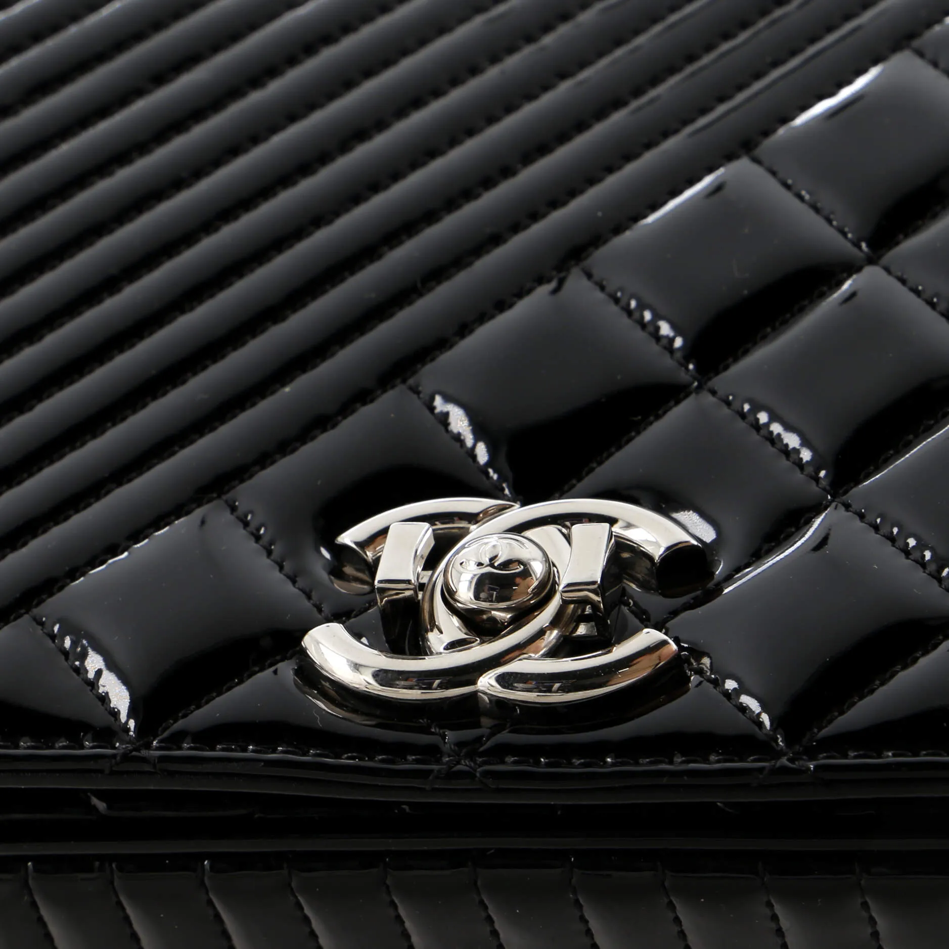 Chanel Coco Boy Flap Bag Quilted Patent