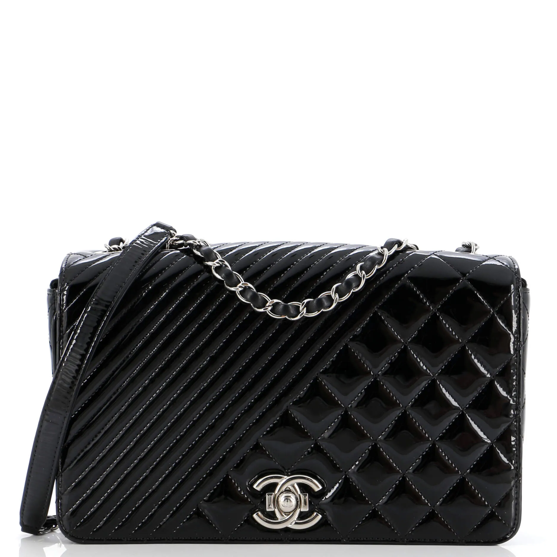 Chanel Coco Boy Flap Bag Quilted Patent