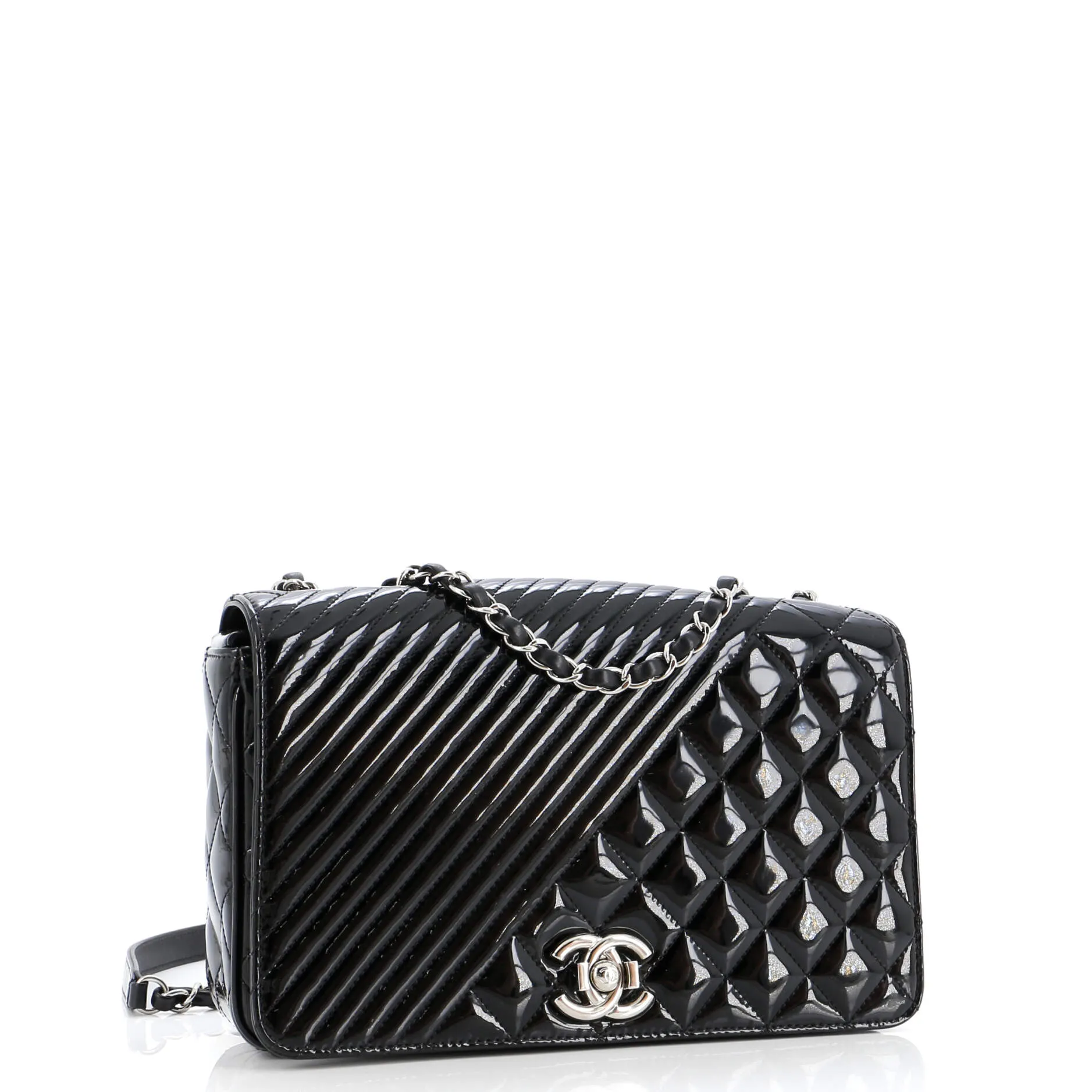 Chanel Coco Boy Flap Bag Quilted Patent