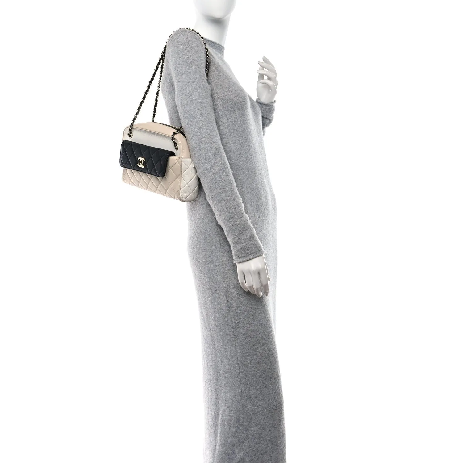 Chanel Goatskin Quilted Tri-Color Medium