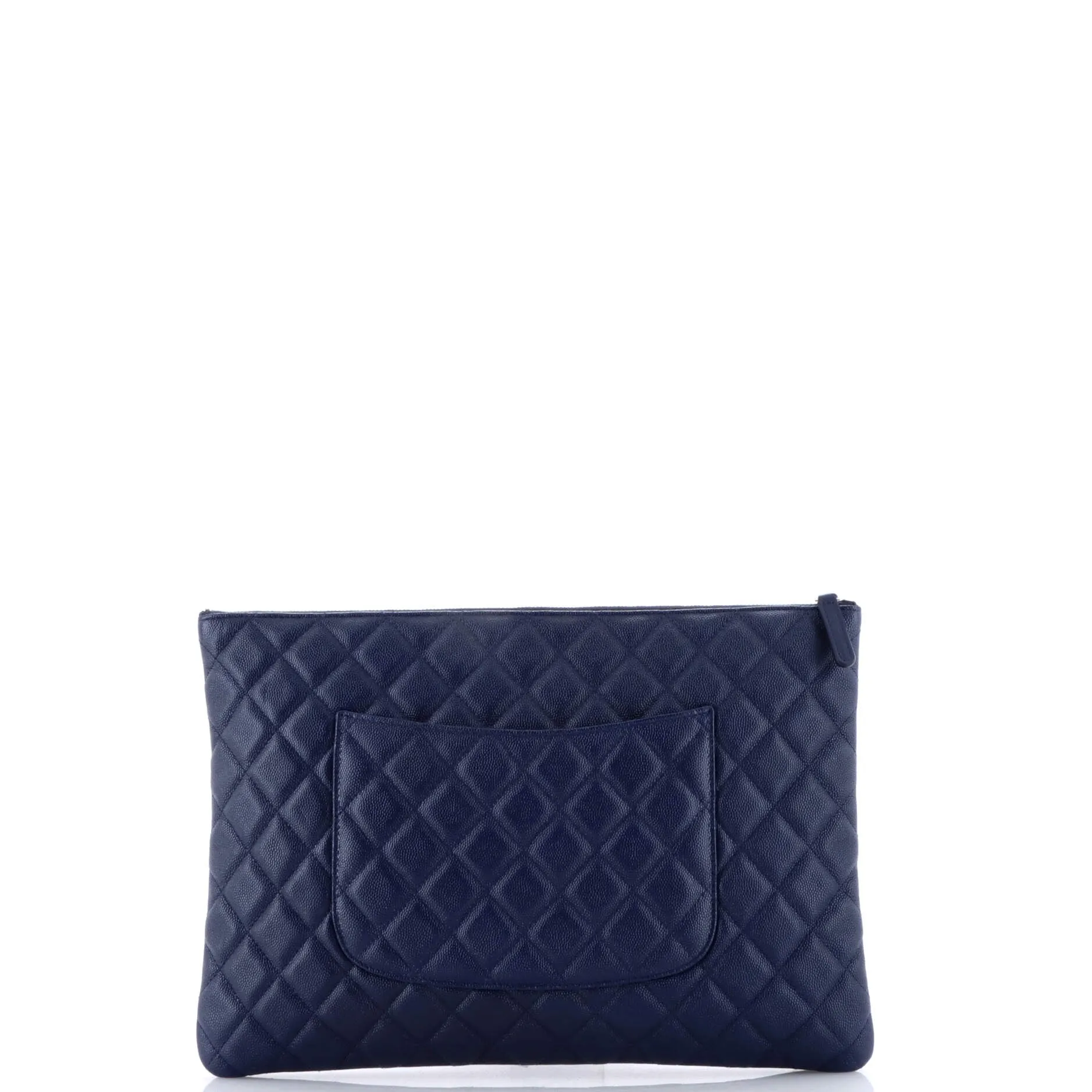 Chanel O Case Clutch Quilted Caviar