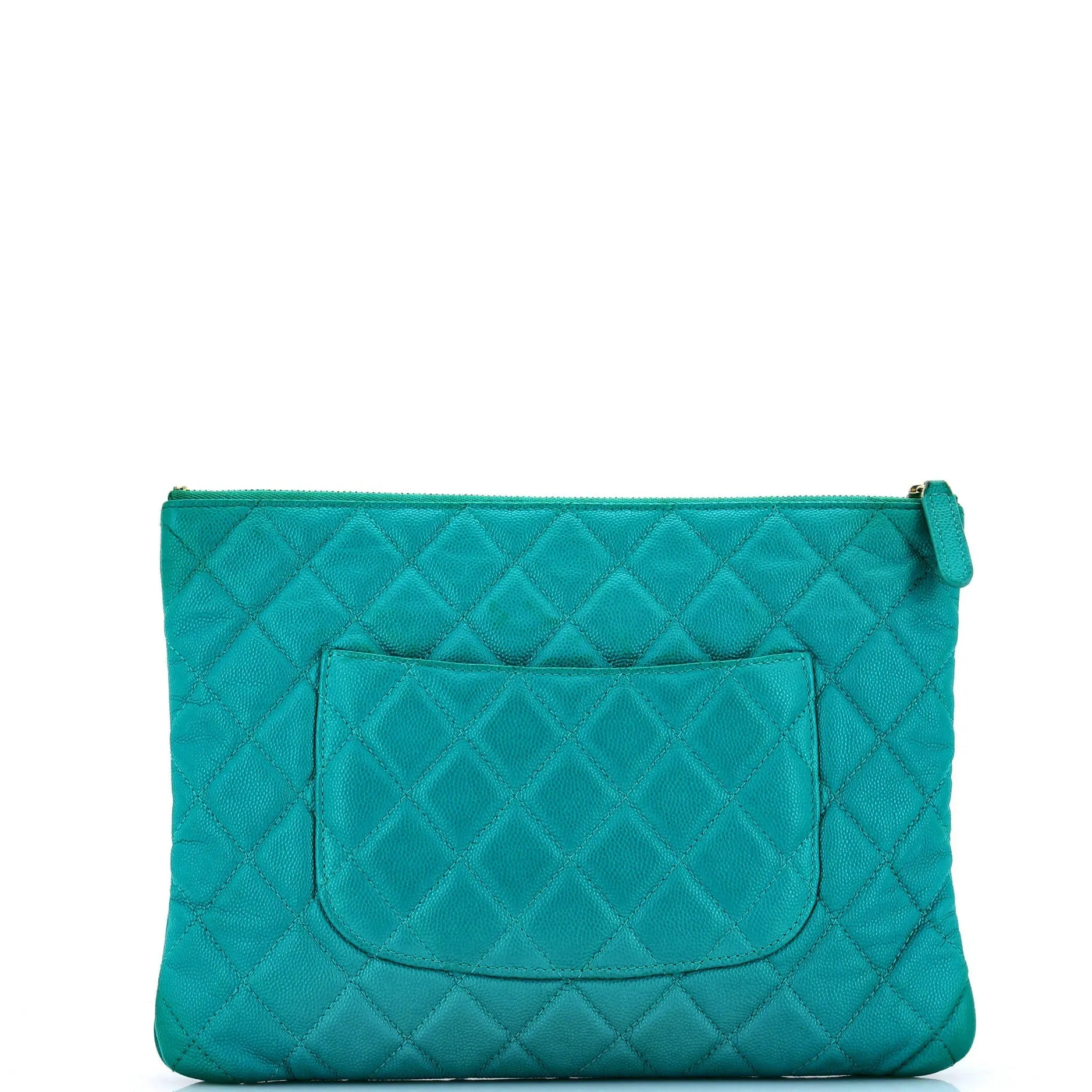 Chanel O Case Clutch Quilted Caviar