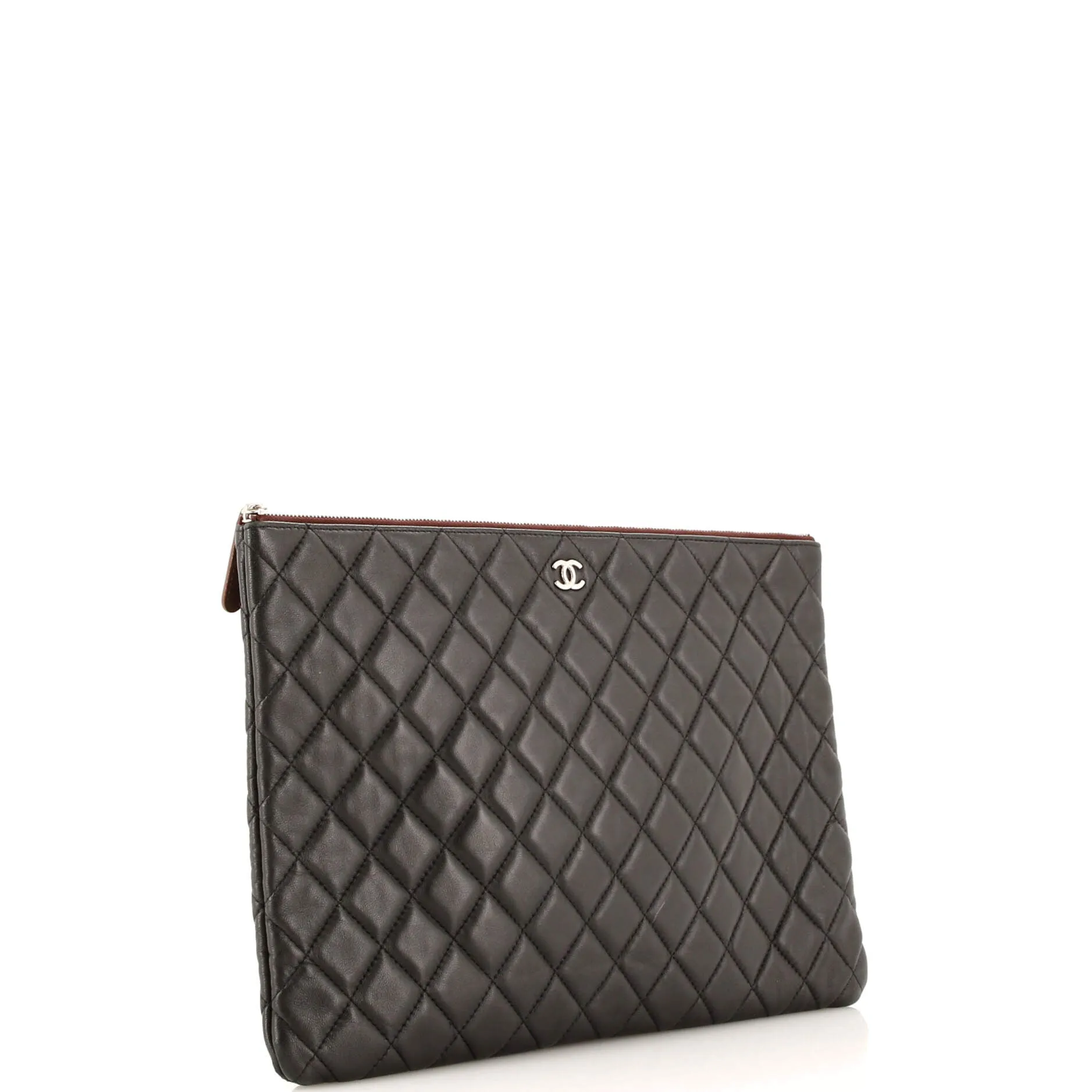 Chanel O Case Clutch Quilted Lambskin