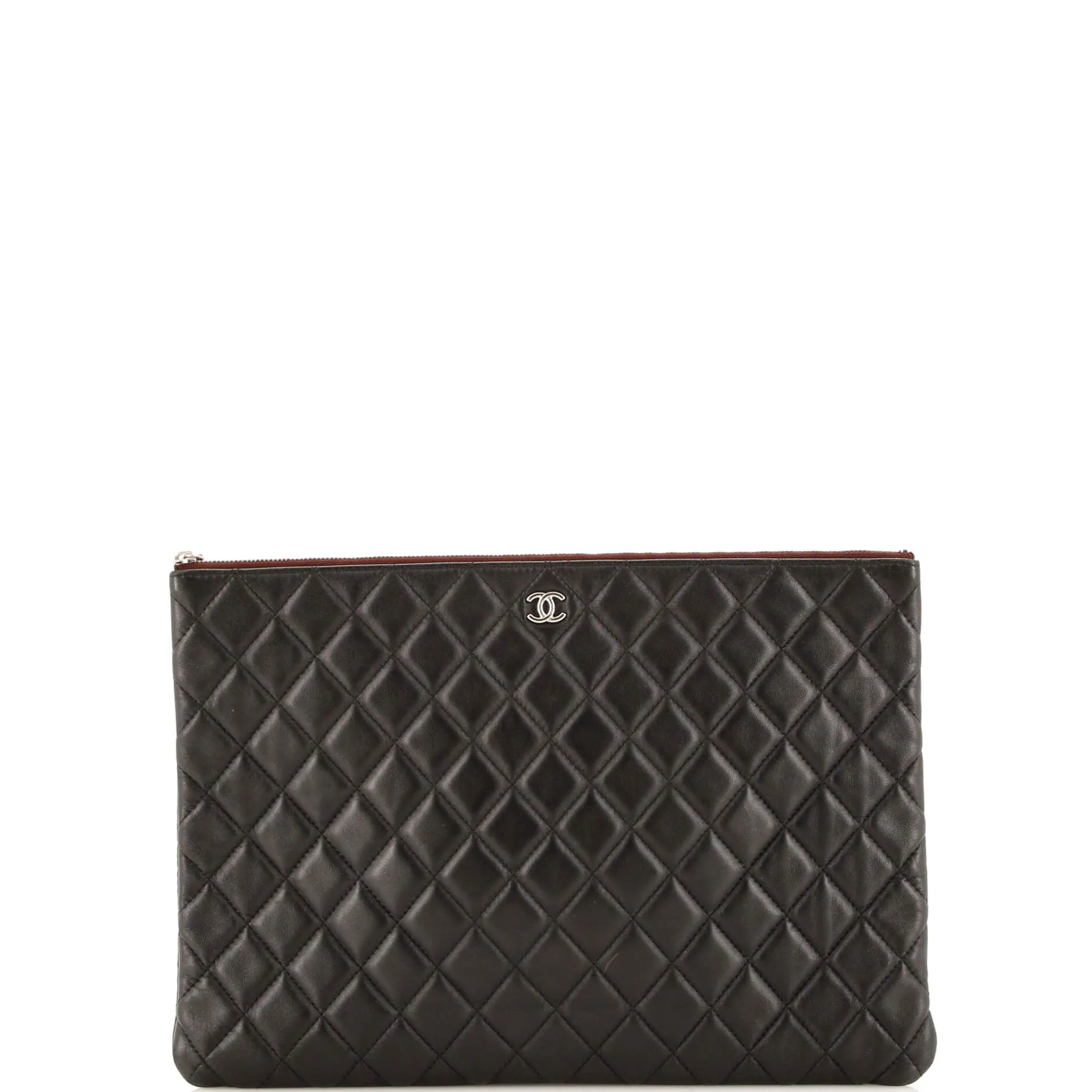 Chanel O Case Clutch Quilted Lambskin